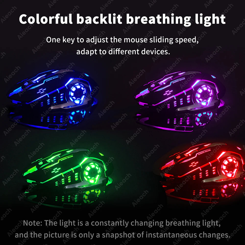 Rechargeable Bluetooth Gaming Mouse – Wireless Backlit Mechanical USB Mouse for PC Gamers