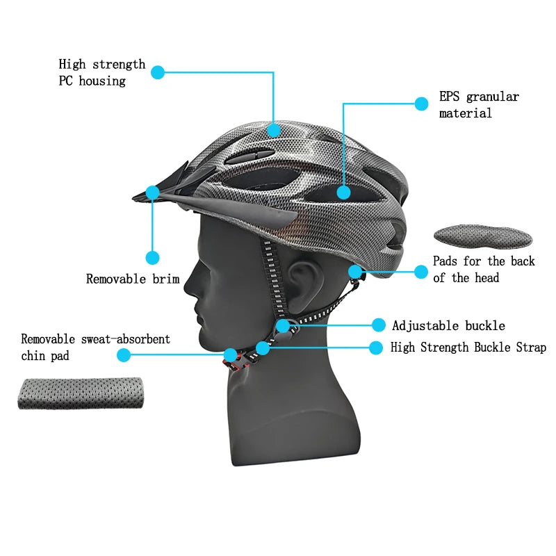 Fahrradhelm mit bequemer Polsterung, leichtem, verstellbarem Sicherheitskopfschutz