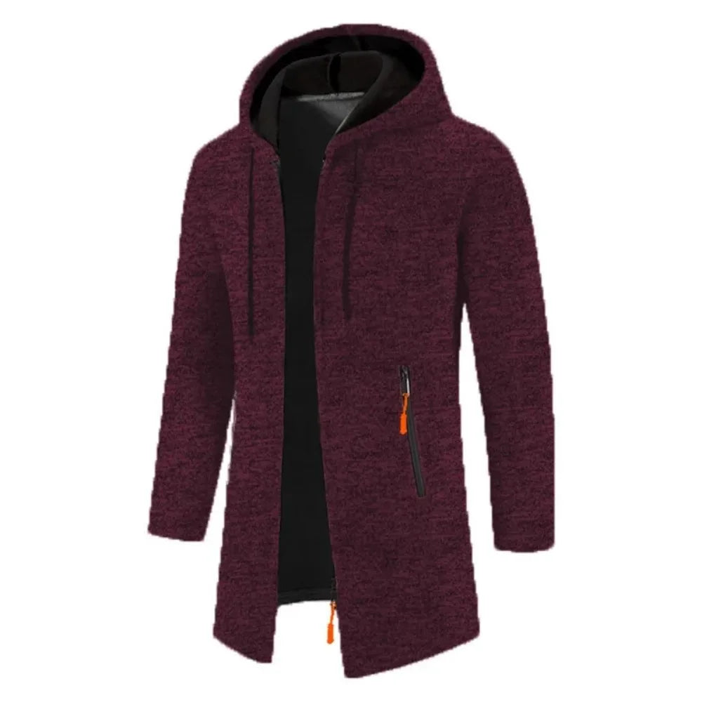 Autumn Men's Long Sleeve Sweatshirt with Zipper Hooded Oversize Winter Jacket