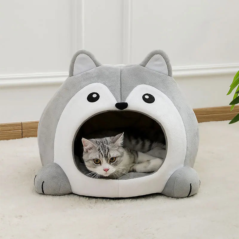 Soft Cat Bed & Pet Basket, Cozy Dog Lounger Cushion, Cat House Tent for Pets