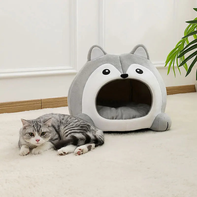 Soft Cat Bed & Pet Basket, Cozy Dog Lounger Cushion, Cat House Tent for Pets