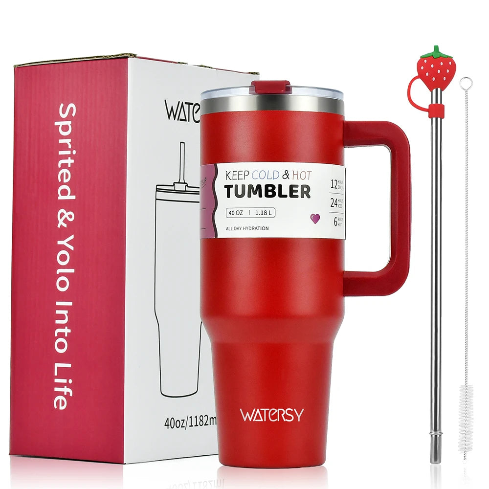 30oz/40oz Thermobecher aus Edelstahl – großer isolierter Becher mit Henkel, Geschenk