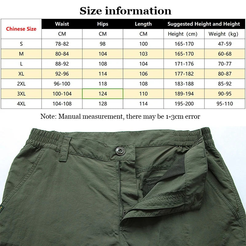 Outdoor Waterproof Tactical Cargo Pants for Men Quick Dry Summer Army Trousers