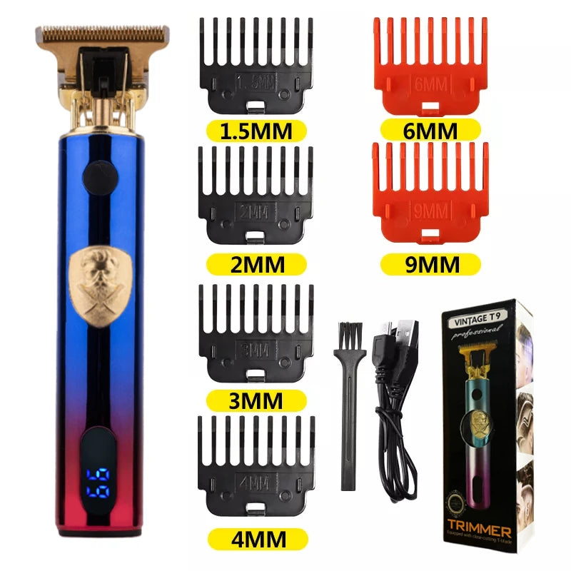 T9 LCD Electric Hair Trimmer - Precision Shaver, Oil Head, Clipper for Men Care