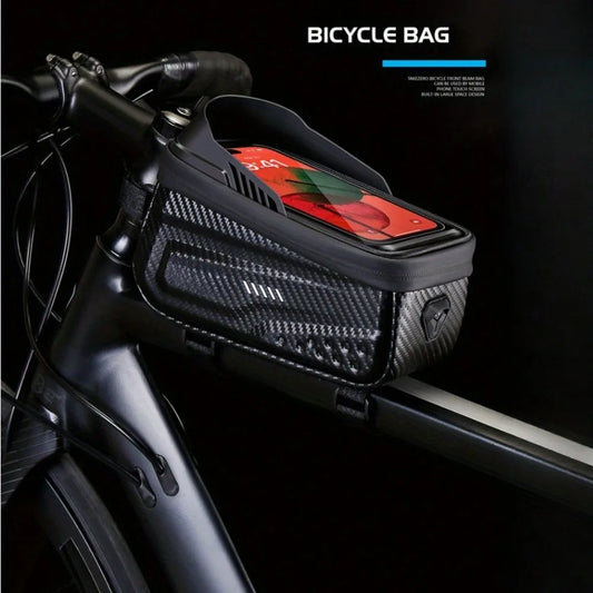 Fahrrad-Oberrohrtasche, wasserdichte Rahmentasche, Hartschalen-Handytasche für Mountainbike