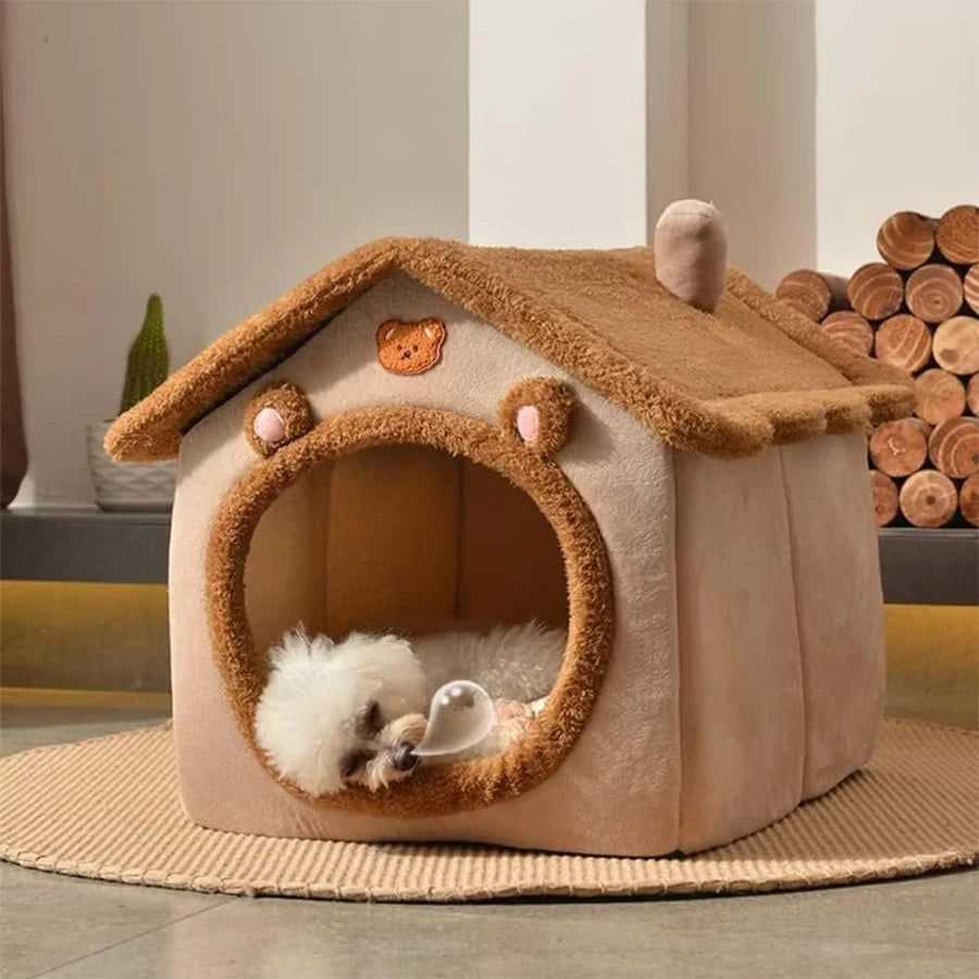 Foldable Pet House, Removable Washable Cat House, Puppy Cave Sofa Bed for Small Pets