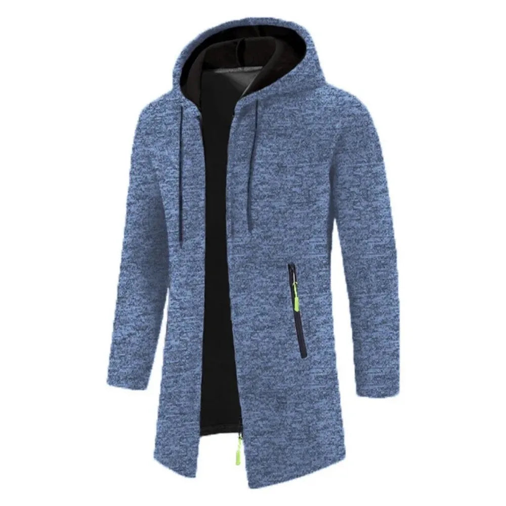 Autumn Men's Long Sleeve Sweatshirt with Zipper Hooded Oversize Winter Jacket