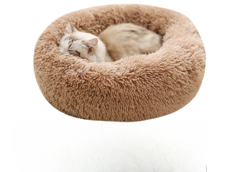 Home Plush Pet Nest – Winterbett für Katzen und Hunde, warm, abnehmbar und waschbar, rundes Haustierbett