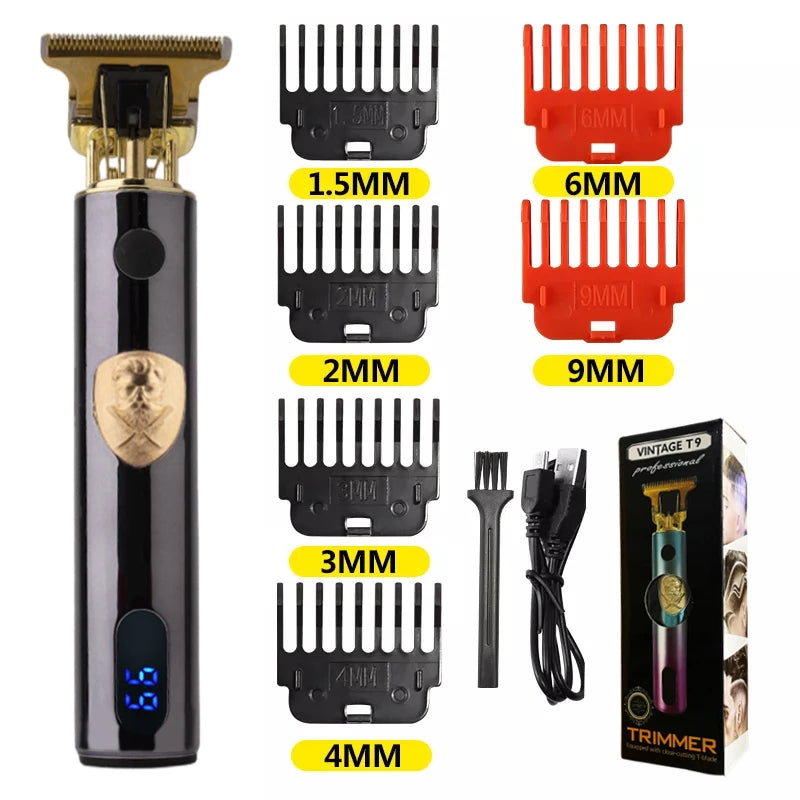 T9 LCD Electric Hair Trimmer - Precision Shaver, Oil Head, Clipper for Men Care