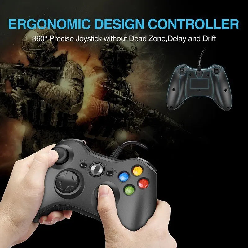 USB Wired Game Controller for Xbox 360 Console, Win 7/8/10 PC Gamepad Joystick