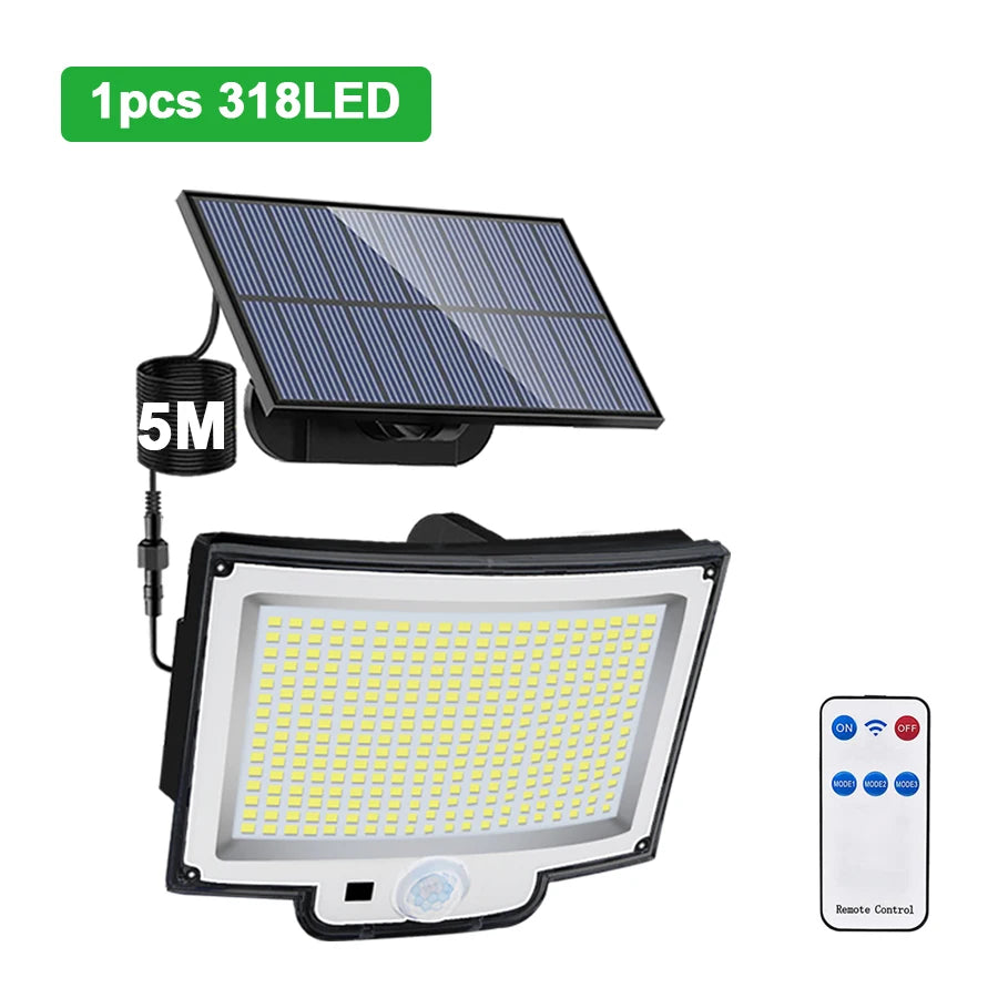 Solar-Außenleuchte 328/348 LED – Bewegungsmelder, IP65 wasserdicht, 3 Modi