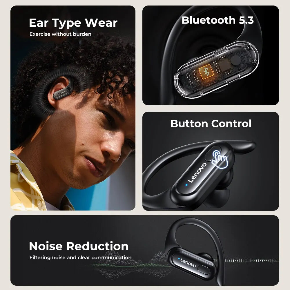 Lenovo XT60 Sports Wireless Earphones with Microphone & Button Control 🎧