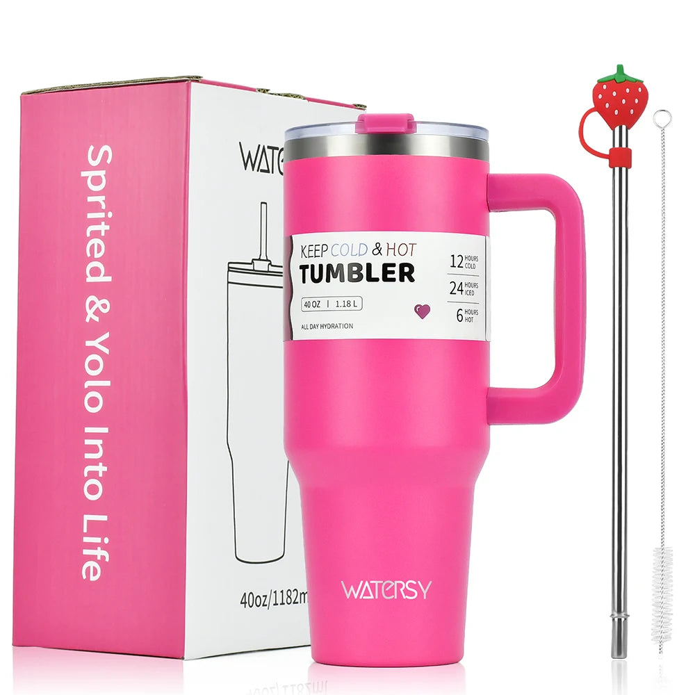 30oz/40oz Thermobecher aus Edelstahl – großer isolierter Becher mit Henkel, Geschenk