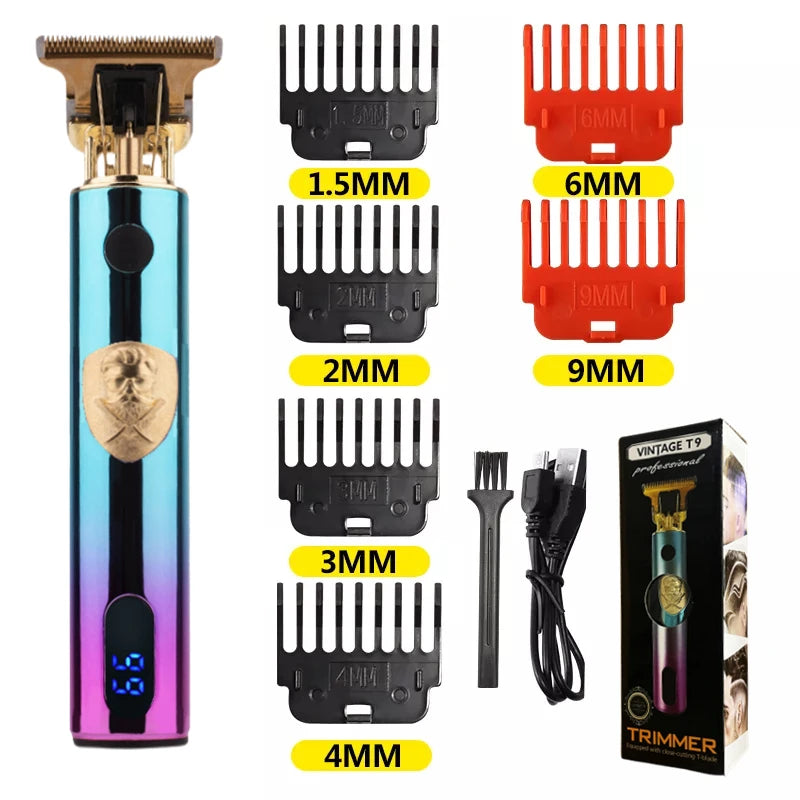 T9 LCD Electric Hair Trimmer - Precision Shaver, Oil Head, Clipper for Men Care