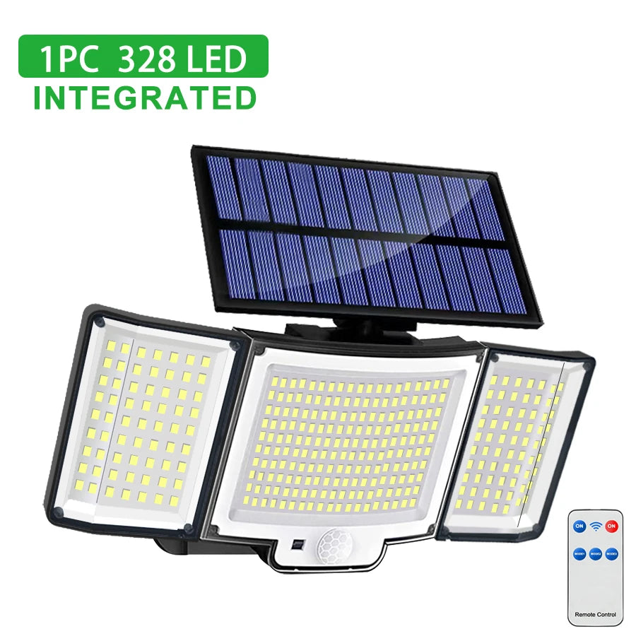 Solar-Außenleuchte 328/348 LED – Bewegungsmelder, IP65 wasserdicht, 3 Modi