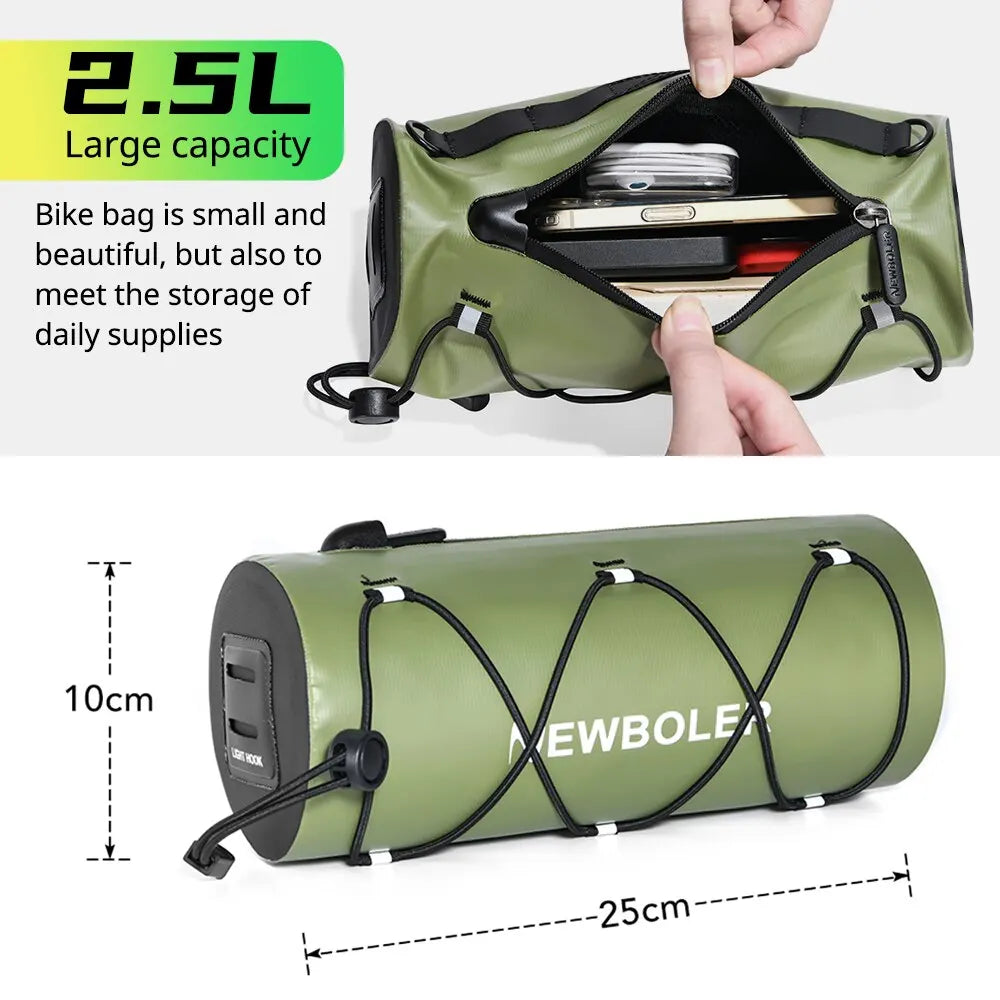 NEWBOLER wasserdichte Fahrradrahmen-Gepäcktasche, Multifunktions-Schulterfahrradzubehör