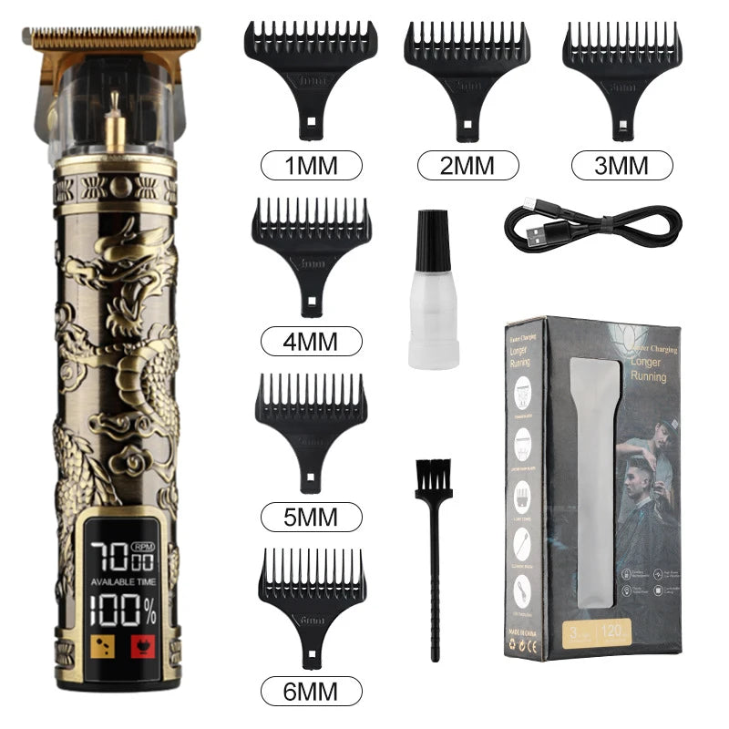 T9 LCD Electric Hair Trimmer - Precision Shaver, Oil Head, Clipper for Men Care