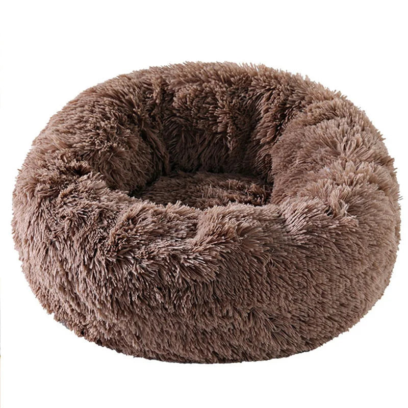 Home Plush Pet Nest – Winterbett für Katzen und Hunde, warm, abnehmbar und waschbar, rundes Haustierbett