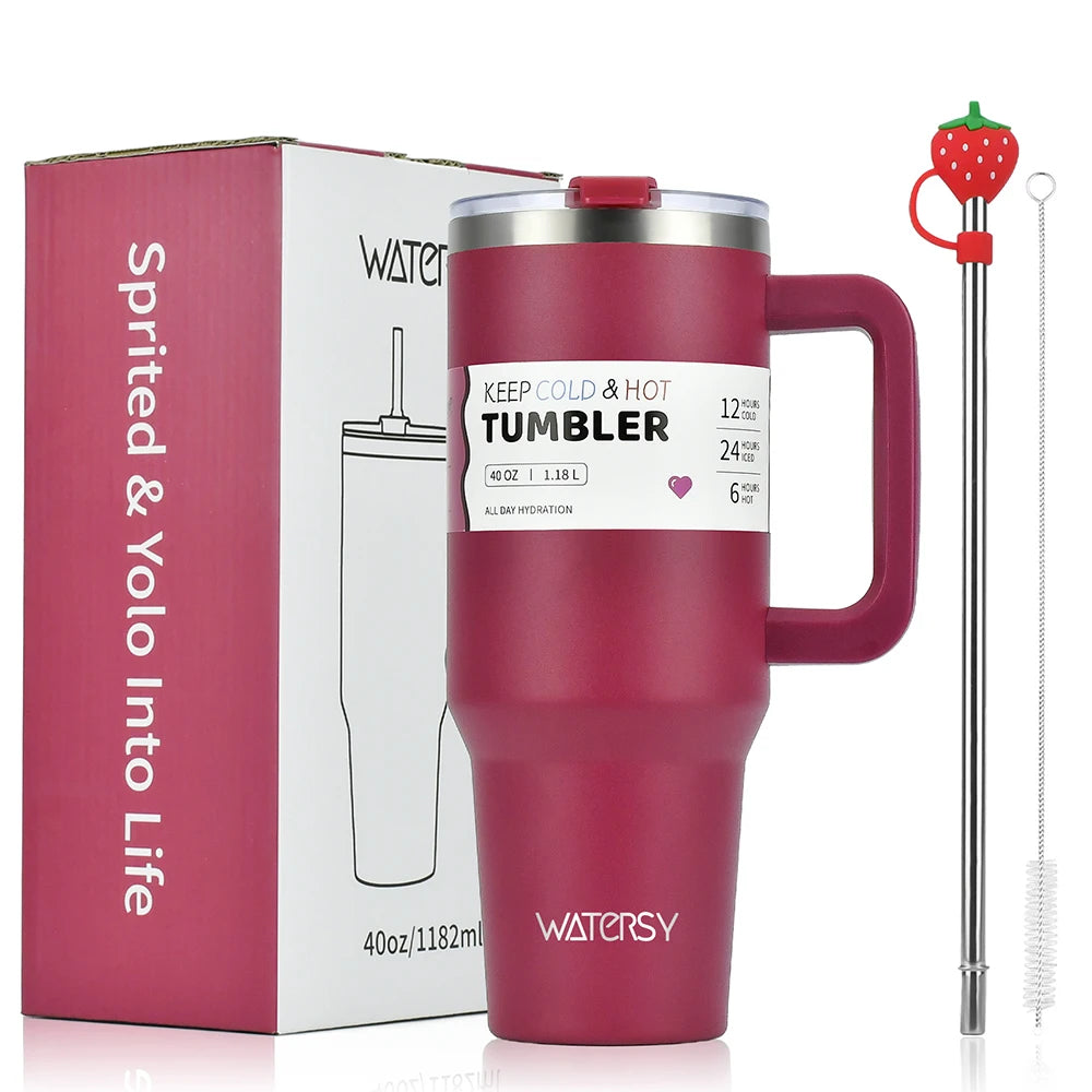 30oz/40oz Thermobecher aus Edelstahl – großer isolierter Becher mit Henkel, Geschenk