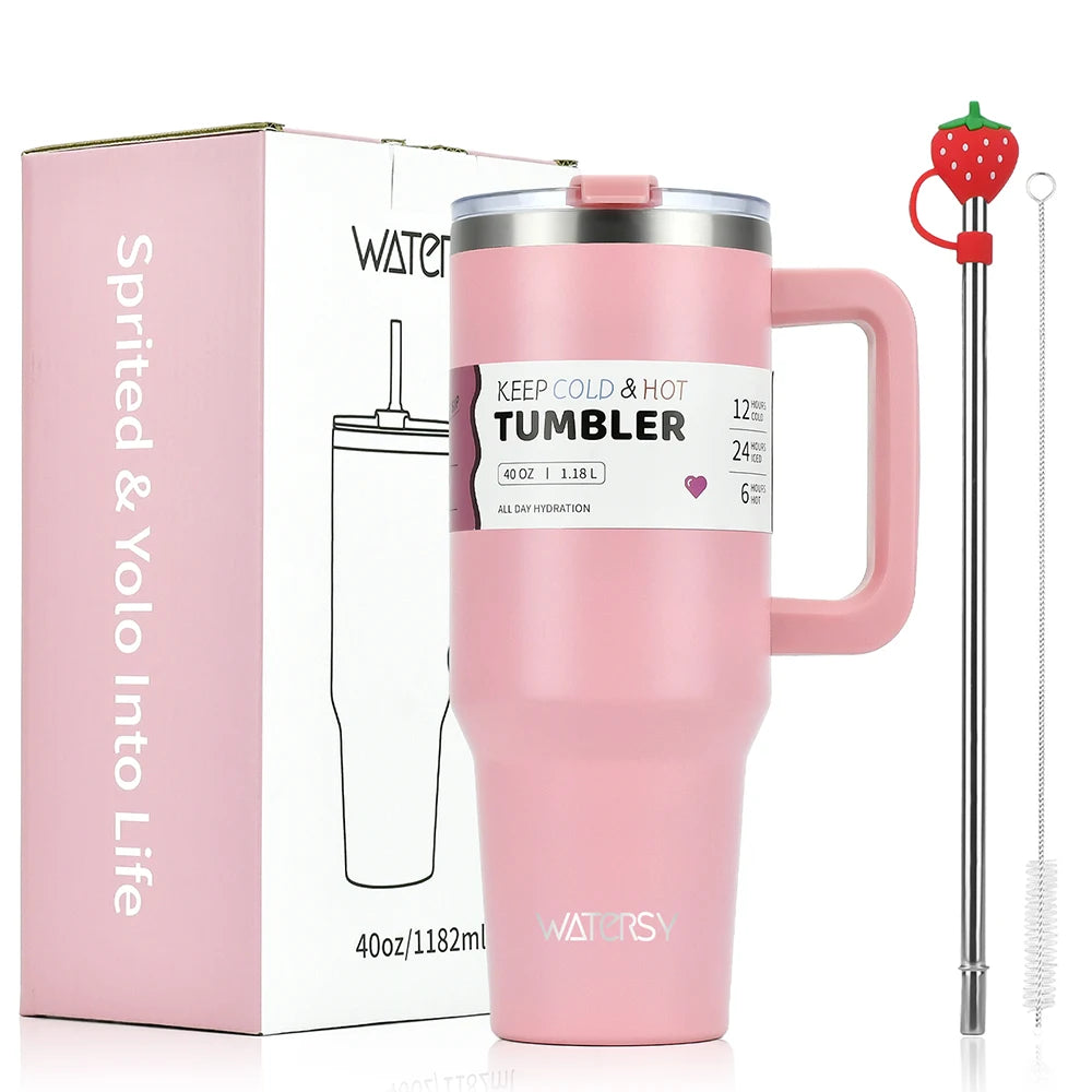 30oz/40oz Thermobecher aus Edelstahl – großer isolierter Becher mit Henkel, Geschenk