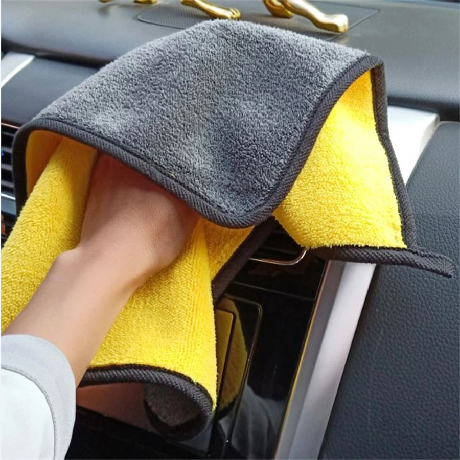 1/2/6pcs Microfiber Car Cleaning Towels - Professional Detailing & Drying Cloths