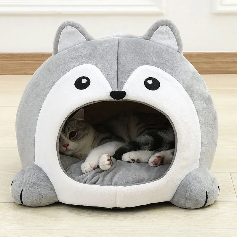 Soft Cat Bed & Pet Basket, Cozy Dog Lounger Cushion, Cat House Tent for Pets